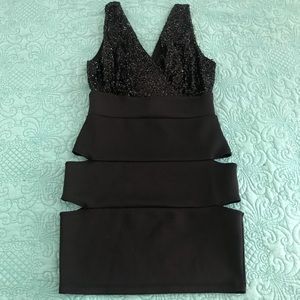 Black sequin bandage dress